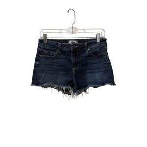 Paige Dark Wash Denim Cutoff Shorts With Raw Hem Size 27